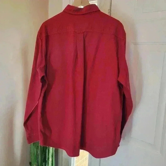 Eddie Bauer Outdoor Outfitter Red Cotton Flannel Button Down, Size XL - Picture 6 of 9